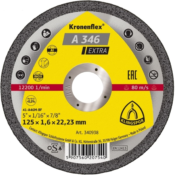 DISC TAIERE INOX 115X1.6 MM A346 EXTRA KLINGSPOR