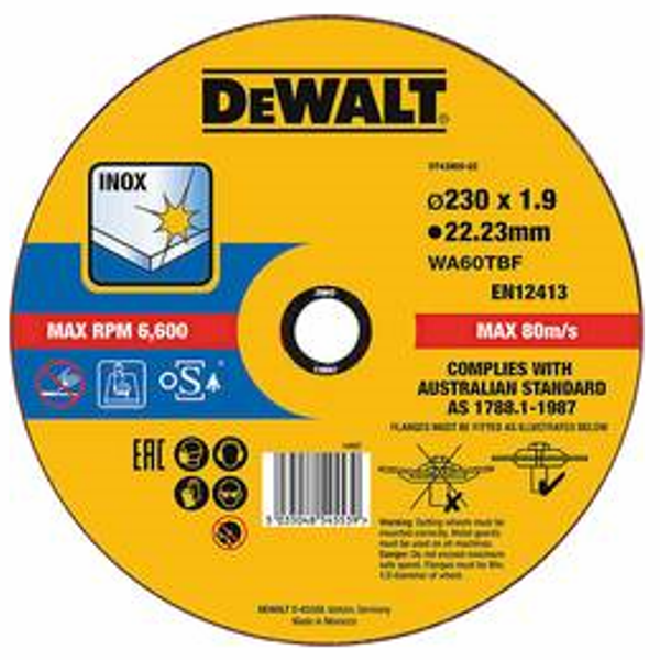 DISC TAIERE INOX 230X1.9 MM DEWALT
