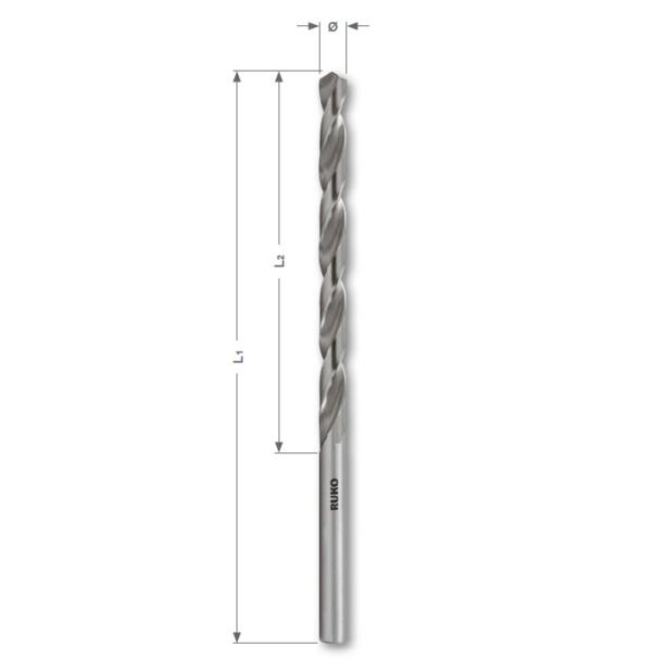 BURGHIU METAL LUNG DIN 340 N HSS-G 9 MM RUKO