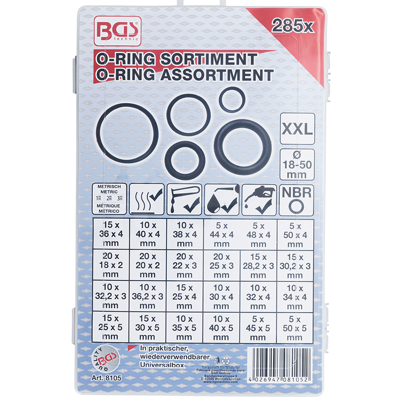SET 285 O-RING-URI 18-50 MM BGS