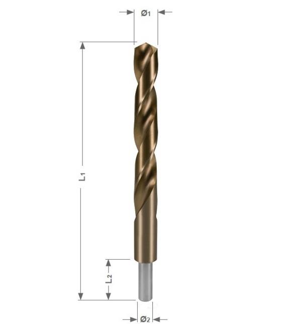 BURGHIU METAL COADA REDUSA DIN 38 HSSE-CO 15.5 MM RUKO